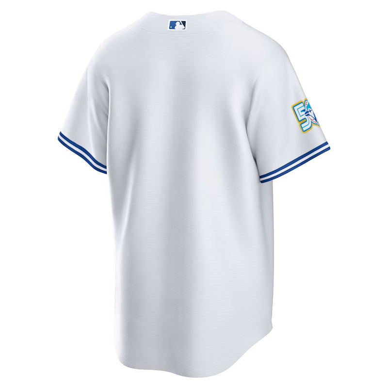 Chargez l'image dans la visionneuse de la galerie, Men's 50th Anniversary Patch Toronto Blue Jays MLB Nike White Home Replica Jersey - Sport Army
