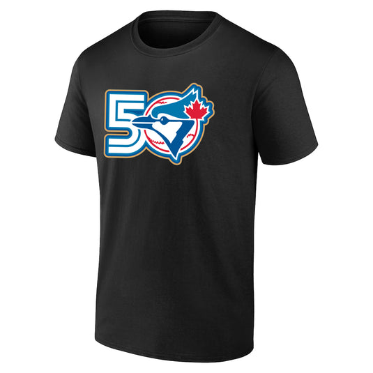 Toronto Blue Jays MLB 50th Anniversary Logo Black T-Shirt - Sport Army