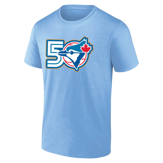 Toronto Blue Jays MLB 50th Anniversary Logo Light Blue T-Shirt - Sport Army