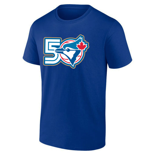 Toronto Blue Jays MLB 50th Anniversary Logo Royal Blue T-Shirt - Sport Army