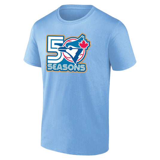 Toronto Blue Jays MLB 50th Anniversary Logo Light Blue T-Shirt - Sport Army