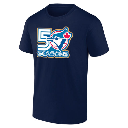Toronto Blue Jays MLB 50th Anniversary Logo Navy T-Shirt - Sport Army