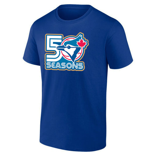 Toronto Blue Jays MLB 50th Anniversary Logo Royal Blue T-Shirt - Sport Army