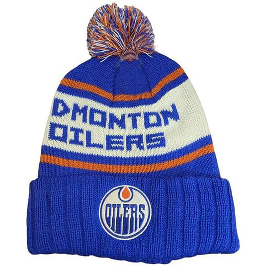 Edmonton Oilers NHL Pillow Line Pom Knit Toque