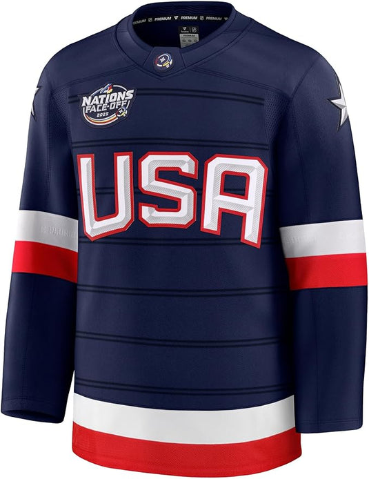 Team USA Fanatics 2025 4 Nations Face-Off Premium Navy Jersey