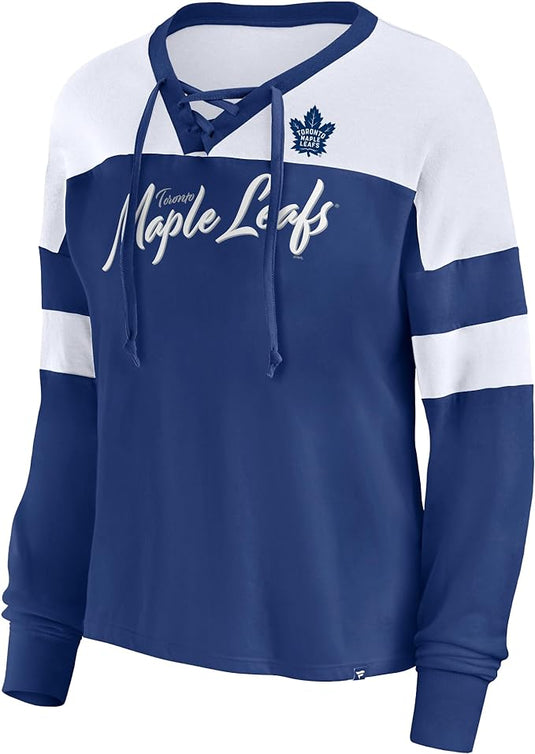 Maillot à manches longues Take The Shot des Maple Leafs de Toronto pour femmes de la LNH