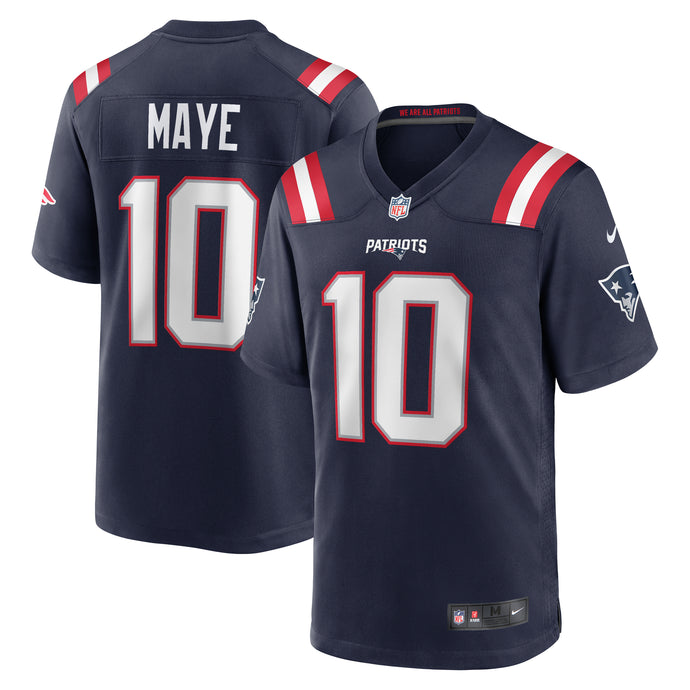 Drake Maye New England Patriots NFL Nike Game Player Navy Jersey