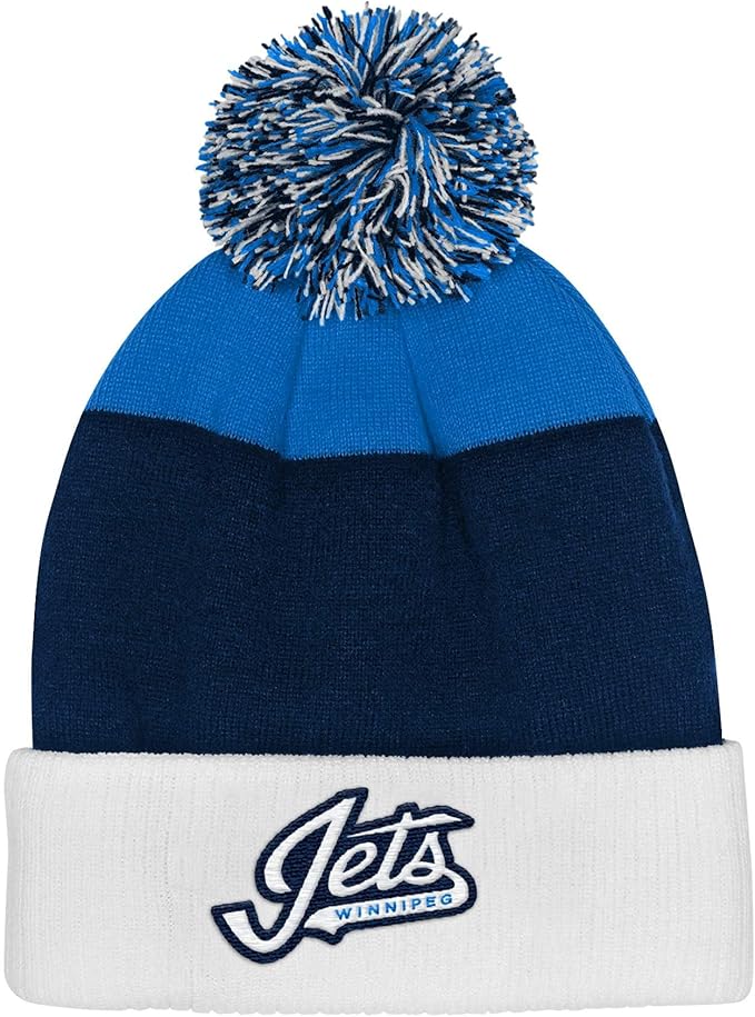 Chargez l'image dans la visionneuse de la galerie, Youth Winnipeg Jets NHL Essentials Cuffed Knit Pom Toque - Sport Army
