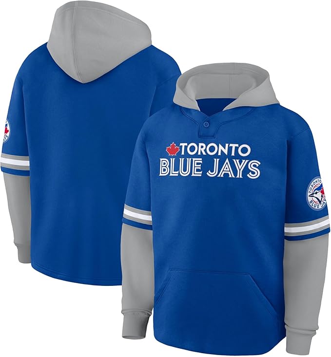 Load image into Gallery viewer, Toronto Blue Jays MLB Relaxed Layered Fleece Hoodie
