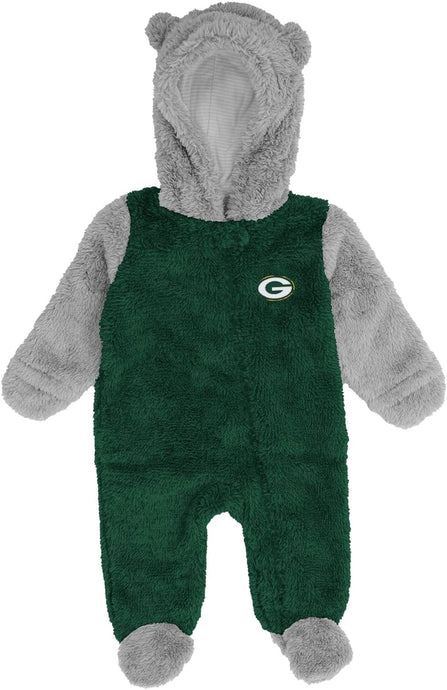 Green Bay Packers NFL Infant Game Nap Teddy Dormeuse en polaire à banderoles