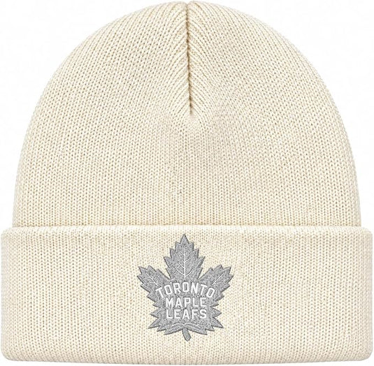 Toronto Maple Leafs NHL Silver White Cuffed Knit Beanie - Sport Army