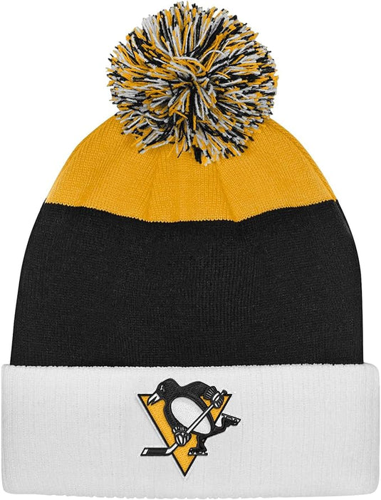 Youth Pittsburgh Penguins NHL Essentials Cuffed Knit Pom Toque - Sport Army