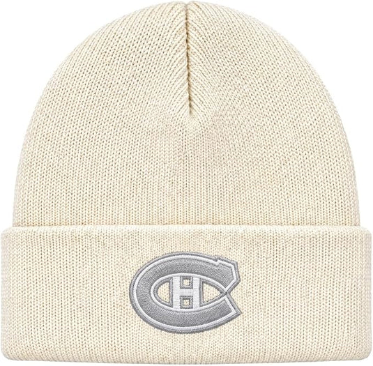 Montreal Canadiens NHL Silver White Cuffed Knit Beanie - Sport Army