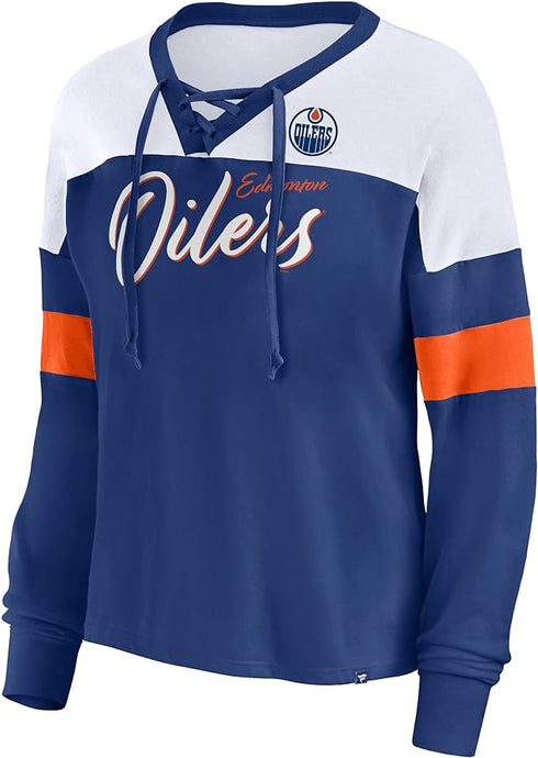 Ladies' Edmonton Oilers NHL Take The Shot Long Sleeve