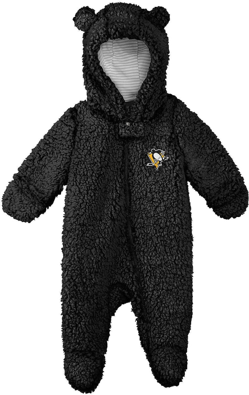 Load image into Gallery viewer, Pittsburgh Penguins NHL Infant Game Nap Teddy Fleece Bunting Sleeper

