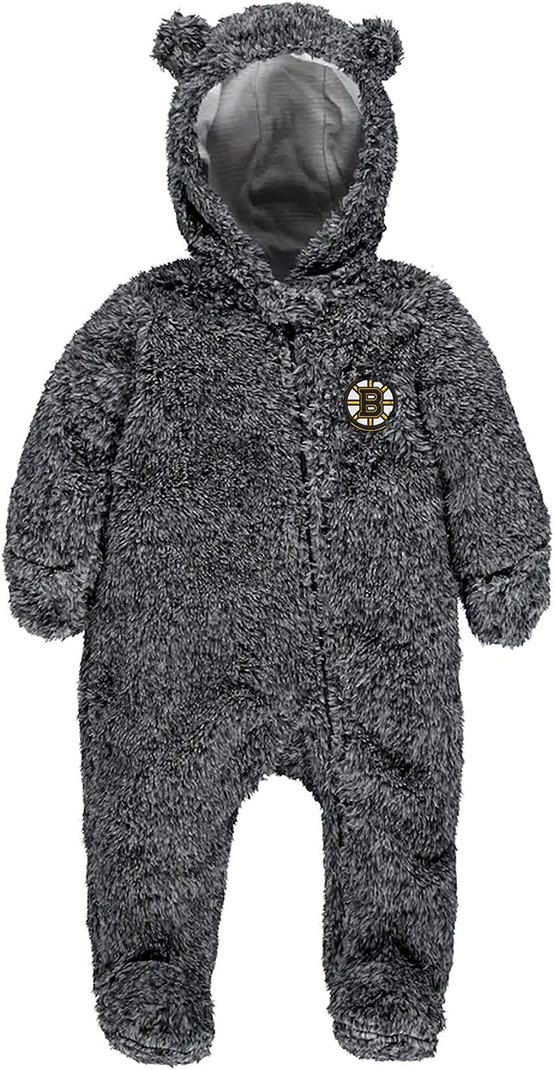 Load image into Gallery viewer, Boston Bruins NHL Infant Game Nap Teddy Fleece Bunting Sleeper
