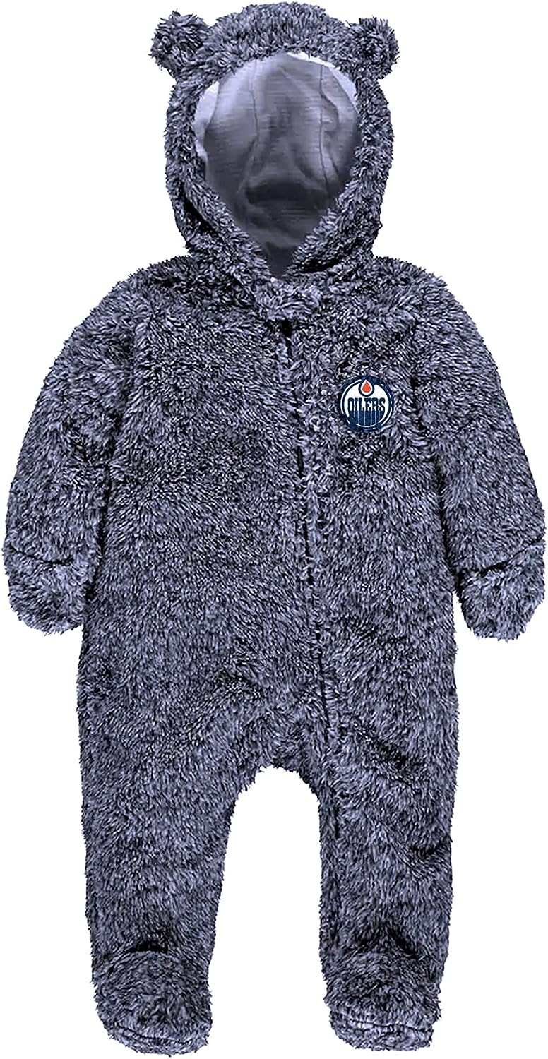 Load image into Gallery viewer, Edmonton Oilers NHL Infant Game Nap Teddy Fleece Bunting Sleeper
