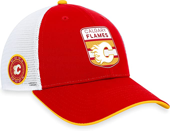 Load image into Gallery viewer, Calgary Flames 2023 NHL Draft On Stage Trucker Cap
