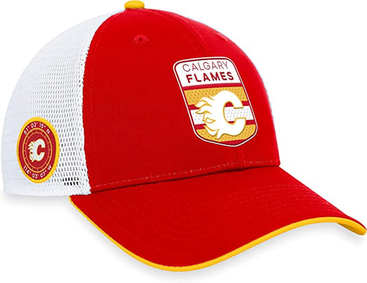 Calgary Flames 2023 NHL Draft On Stage Trucker Cap
