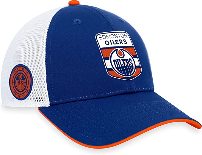 Load image into Gallery viewer, Edmonton Oilers 2023 NHL Draft On Stage Trucker Cap
