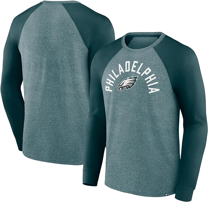 T-shirt raglan torsadé à manches longues NFL Fundamentals des Eagles de Philadelphie