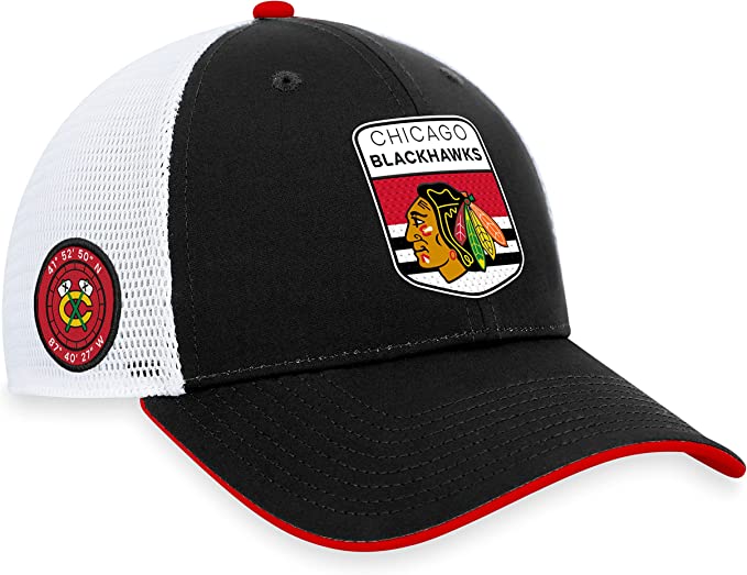 Load image into Gallery viewer, Chicago Blackhawks 2023 NHL Draft On Stage Trucker Cap
