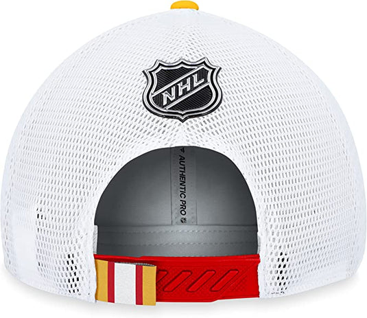 Calgary Flames 2023 NHL Draft On Stage Trucker Cap