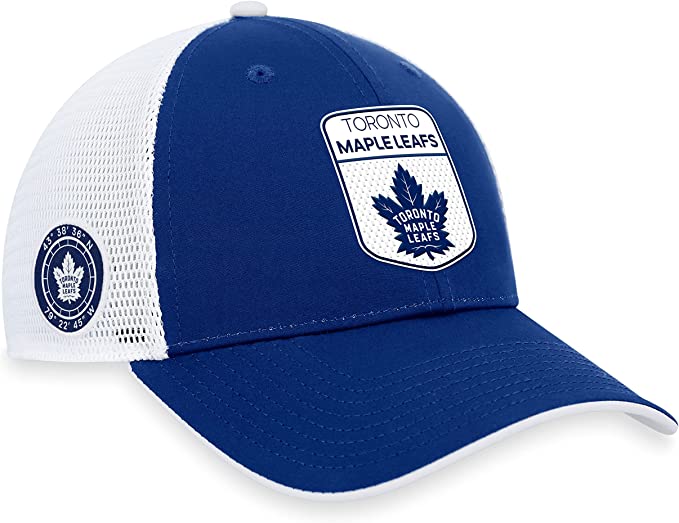 Load image into Gallery viewer, Toronto Maple Leafs 2023 NHL Draft On Stage Trucker Cap

