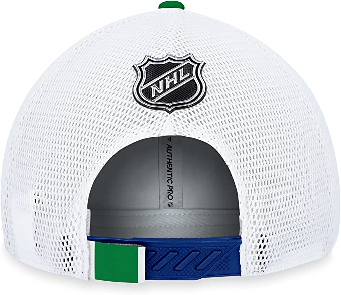 Load image into Gallery viewer, Vancouver Canucks 2023 NHL Draft On Stage Trucker Cap
