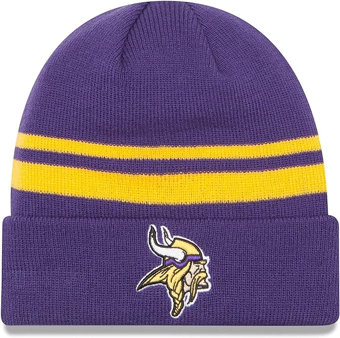 Bonnet à revers à rayures de l'équipe NFL des Vikings du Minnesota