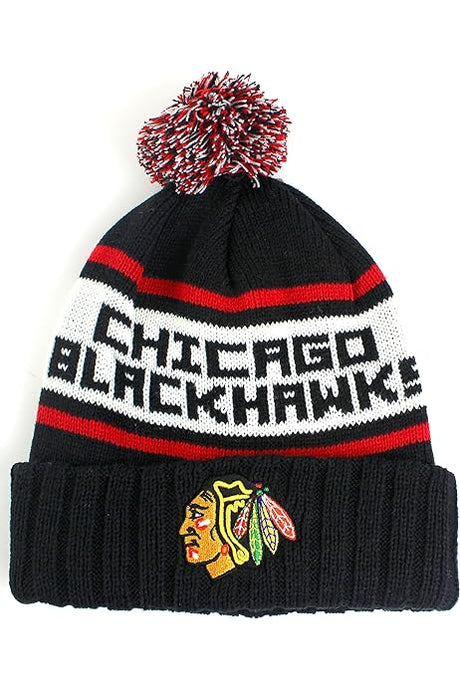 Chicago Blackhawks NHL Pillow Line Pom Knit Toque