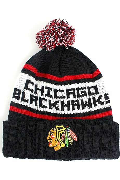 Chicago Blackhawks NHL Pillow Line Pom Knit Toque