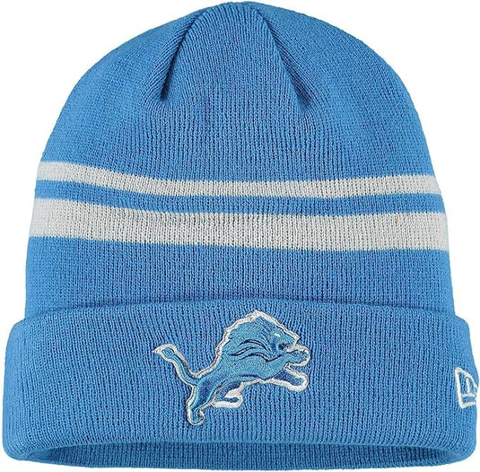 Bonnet à revers à rayures de l'équipe NFL des Detroit Lions