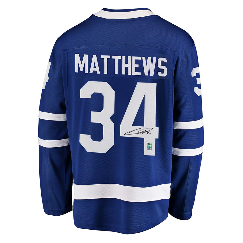 Chargez l&#39;image dans la visionneuse de la galerie, Auston Matthews Signed Toronto Maple Leafs Fanatics Breakaway Home Blue Jersey
