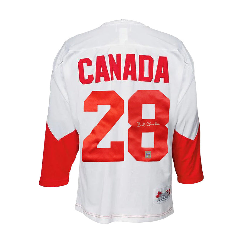 Chargez l&#39;image dans la visionneuse de la galerie, Bobby Clarke Signed Team Canada 1972 Summit Series Away White Jersey
