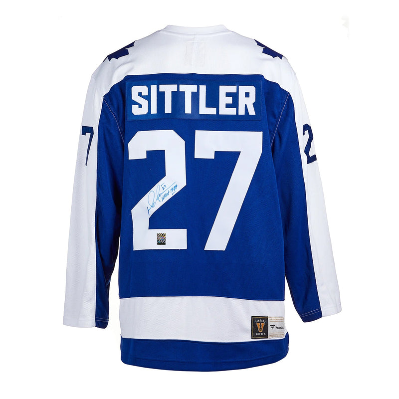Load image into Gallery viewer, Darryl Sittler Signed Toronto Maple Leafs Fanatics Vintage Blue Jersey
