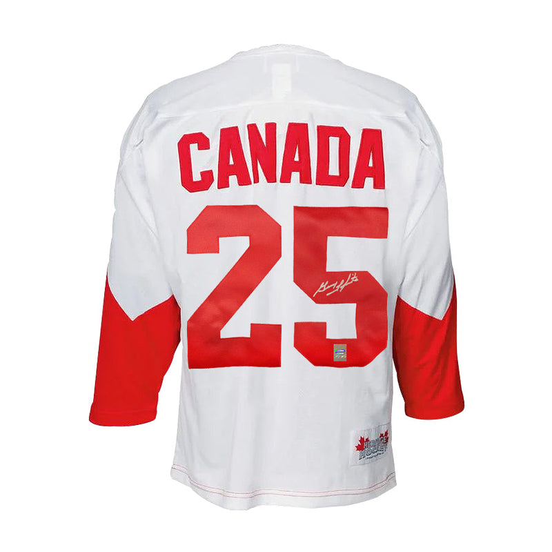 Load image into Gallery viewer, Guy Lapointe Signed Team Canada 1972 Summit Series Away White Jersey
