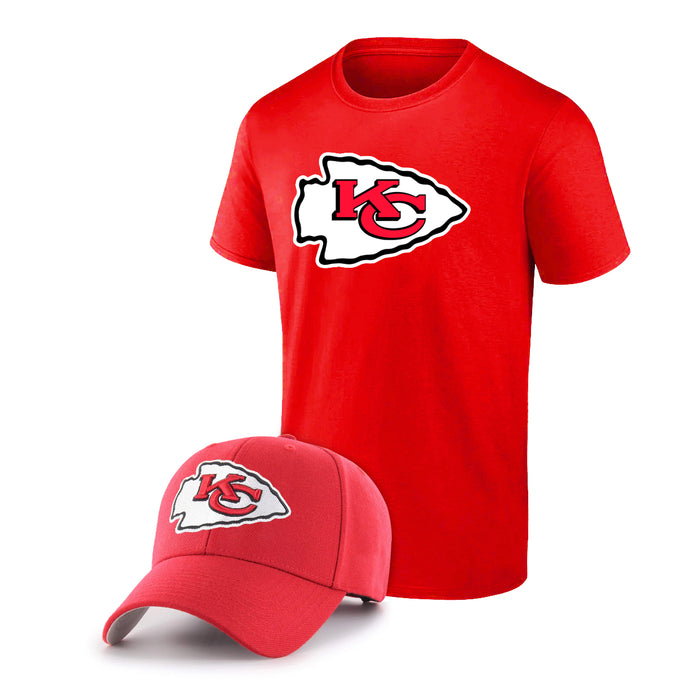 Kansas City Chiefs NFL Fan T-Shirt & Adjustable Hat Combo Pack
