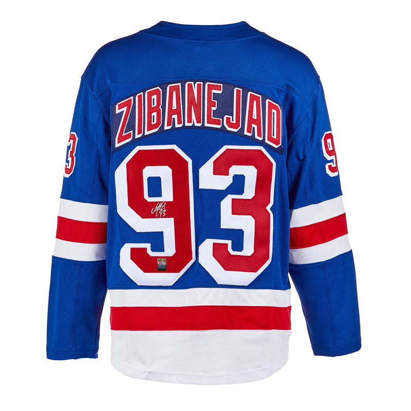 Load image into Gallery viewer, Mika Zibanejad Signed New York Rangers Fanatics Breakaway Home Blue Jersey
