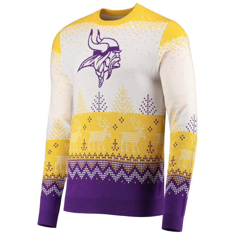 Chargez l&#39;image dans la visionneuse de la galerie, Minnesota Vikings NFL Big Logo Knit Ugly Pull Pull
