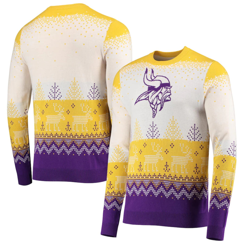 Load image into Gallery viewer, Minnesota Vikings NFL Big Logo Knit Ugly Pullover Sweater

