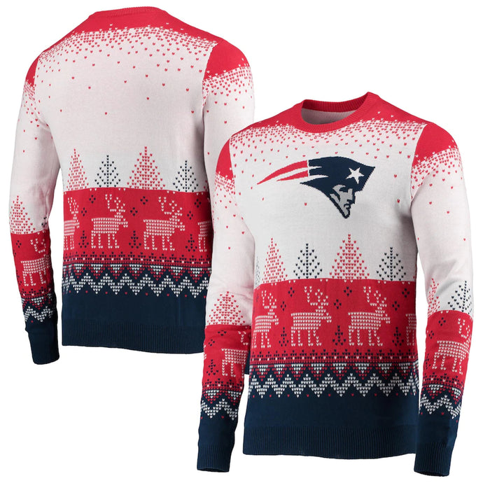 New England Patriots NFL Big Logo Knit Ugly Pullover Sweater