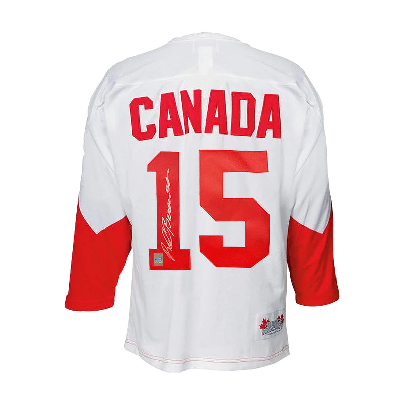 Load image into Gallery viewer, Red Berenson Signed Team Canada 1972 Summit Series Away White Jersey
