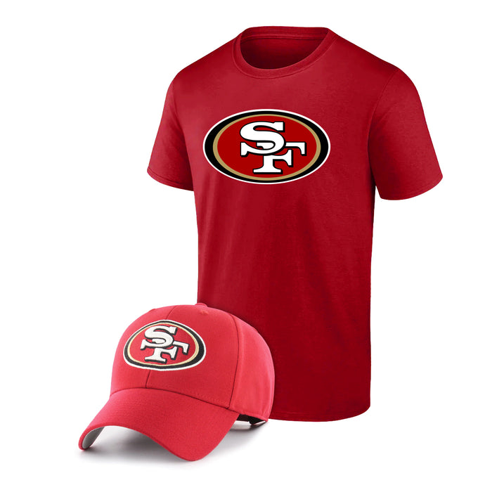 San Francisco 49ers NFL Fan T-Shirt & Adjustable Hat Combo Pack