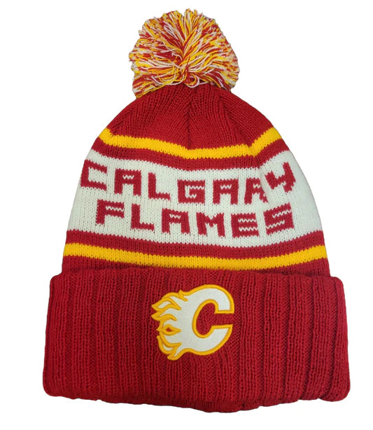 Calgary Flames NHL Pillow Line Pom Knit Toque
