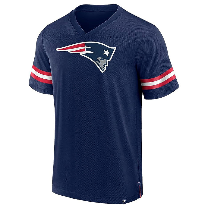 New England Patriots NFL Hashmark V-Neck Short Sleeve Jersey