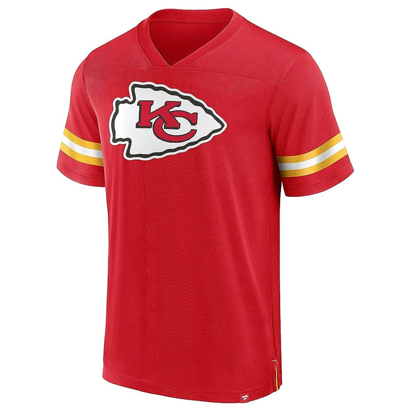 Load image into Gallery viewer, Kansas City Chiefs NFL Hashmark V-Neck Short Sleeve Jersey
