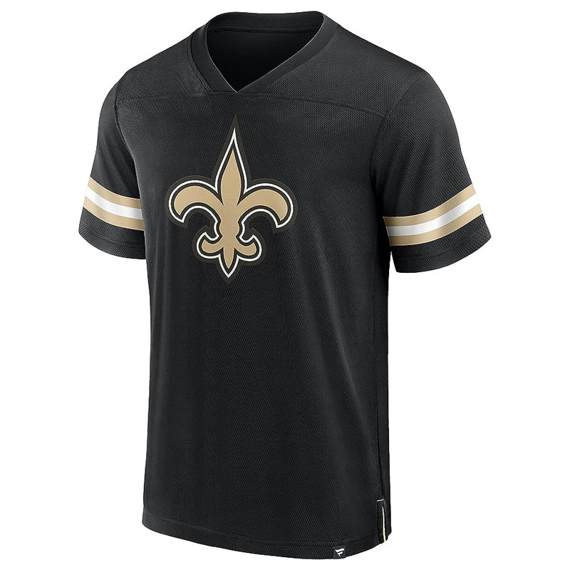 Load image into Gallery viewer, New Orleans Saints NFL Hashmark V-Neck Short Sleeve Jersey
