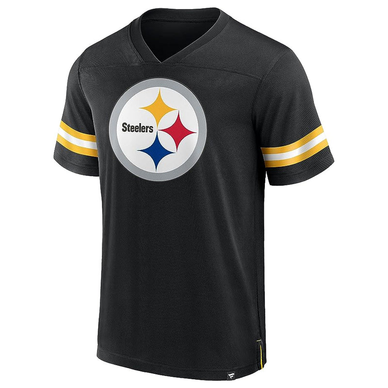 Load image into Gallery viewer, Pittsburgh Steelers NFL Hashmark V-Neck Short Sleeve Jersey
