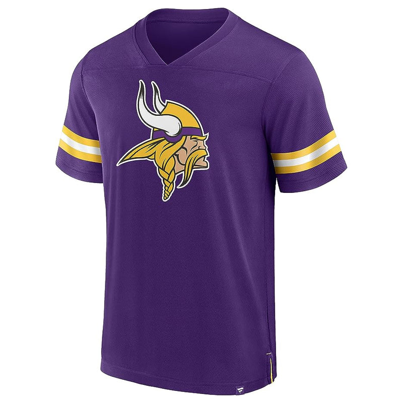 Load image into Gallery viewer, Minnesota Vikings NFL Hashmark V-Neck Short Sleeve Jersey
